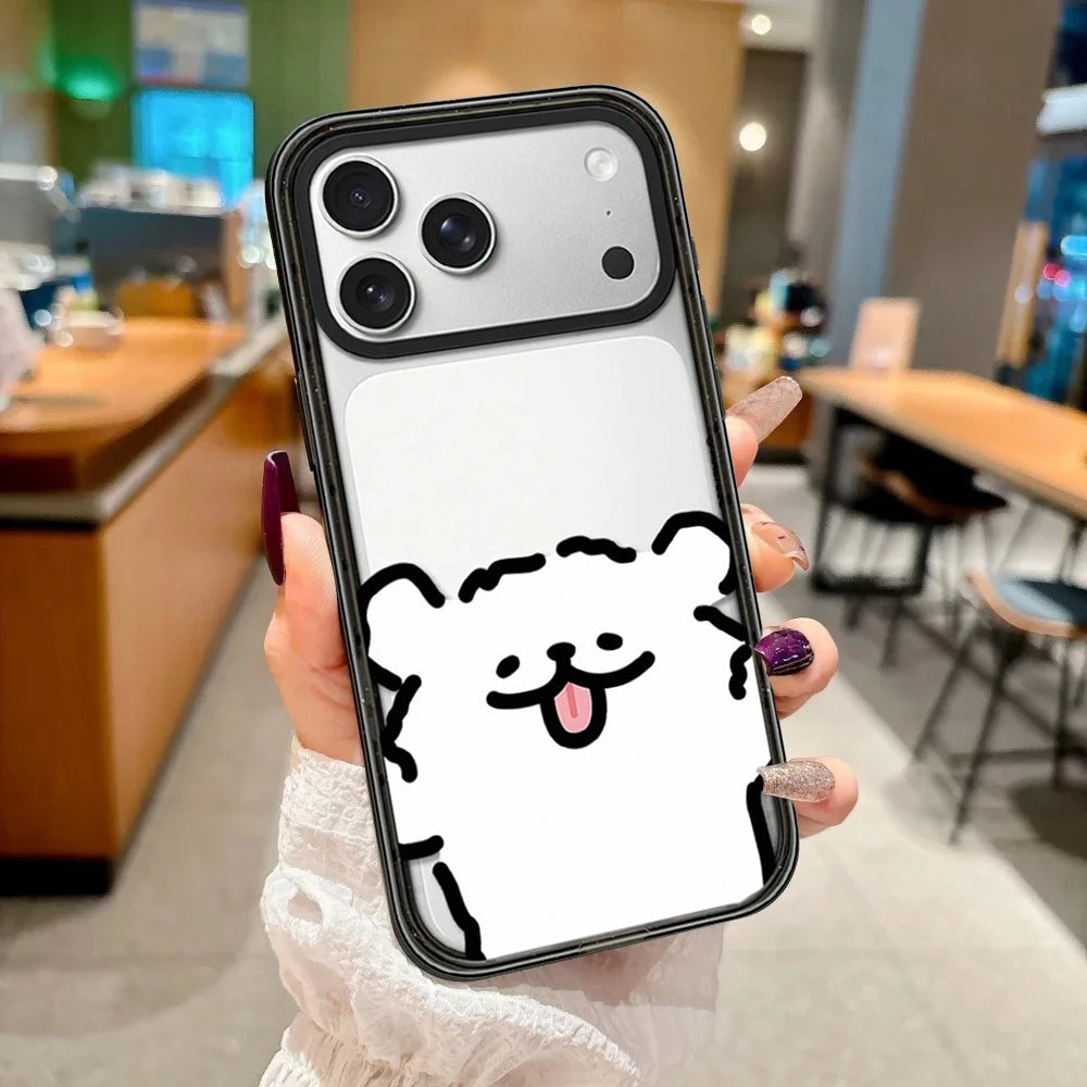 Cartoon Running Line Dog Impact Black Border Magnetic Phone Case Cover for IPhone 13 14 15 16 17 Pro Max Case for IPhone Air