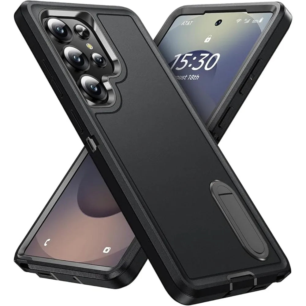 Rugged Military Grade Anti-Drop Matte Case With Kickstand For Samsung Galaxy S26 Plus S25 S24+ S23 FE S22 Ultra Protector Cover