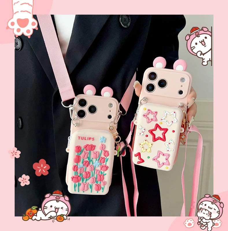 For Samsung Galaxy A17 A07 A16 A06 A26 A56 A04E A05 A05s A15 A25 A35 A55 Tulip Star Wallet Case With Accessories
