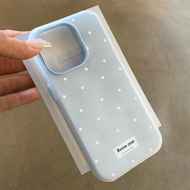 Cute White Polka Dots Design 2-in-1 Phone Case For Samsung Galaxy A56 A36 A16 A06 A54 S26 S25 FE S24 S23 S22 Ultra Plus Cover