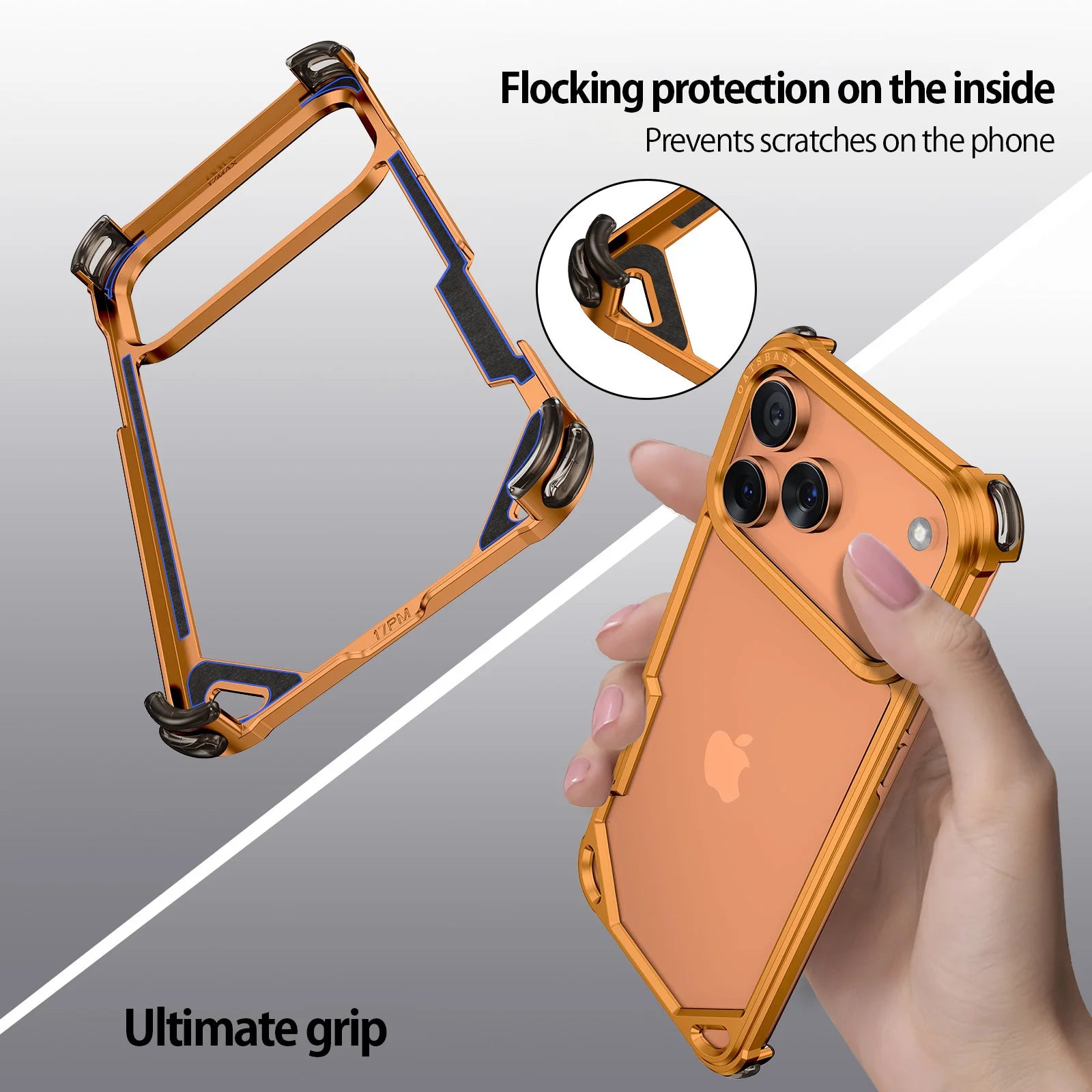 Oatsbasf Metal Phone Case for iPhone 17 Pro/Pro Max/17/Air Case Minimalist Support Wireless Charging Ultra-thin Protecitve Case