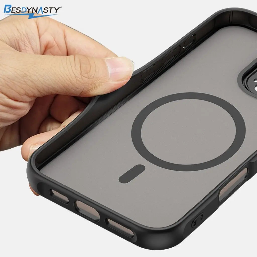 Luxury Matte Shockproof For Magsafe Magnetic Case For iPhone 17 Air 17 Pro Max Wireless Charging Shockproof Hard Back Cover