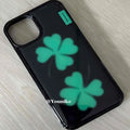 Lucky Four Leaf Clover Cute Kawaii Drop Glue Phone Case For iPhone 17 AIR 16 15 14 13 12 11 Pro MAX Plus Y2K Minimalism Cover