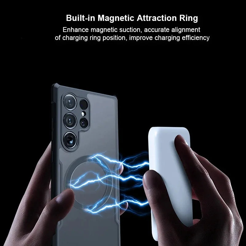 HD Transparent Soft Airbag Shockproof for Magsafe Magnetic Case for Samsung Galaxy S26 Pro S25 Edge S24 S23 FE Plus Ultra Cover