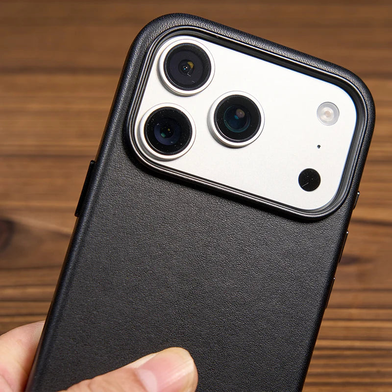 Soft Genuine Leather Case for iPhone 17 Pro Max Quality Business Case for iPhone 17 Pro Magnetic Charging Phone Back Cover