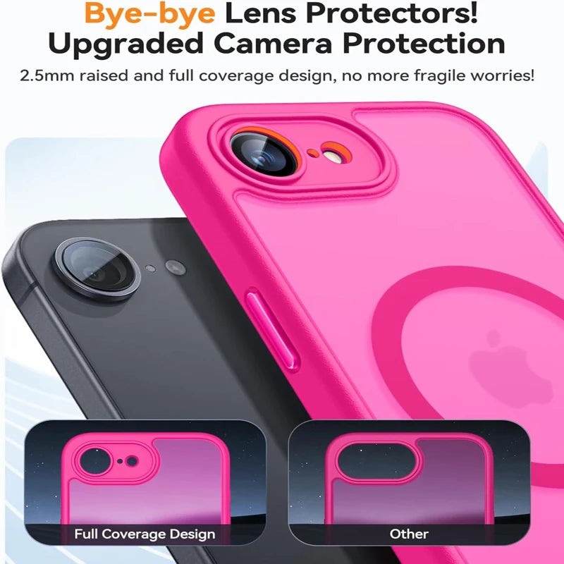 Luxury Matte Hard Case For iPhone 17E 16E 17 16 15 14 13 12 11 Pro Max iPhone17e iPhone16e for Magsafe Charge Translucent Cover