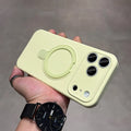 Origina Metal Magnectic Stand Holder Case For iPhone 11 12 13 14 15 16 17 Pro Max Air Plus Magsafe Liquid Silicone Soft Cover