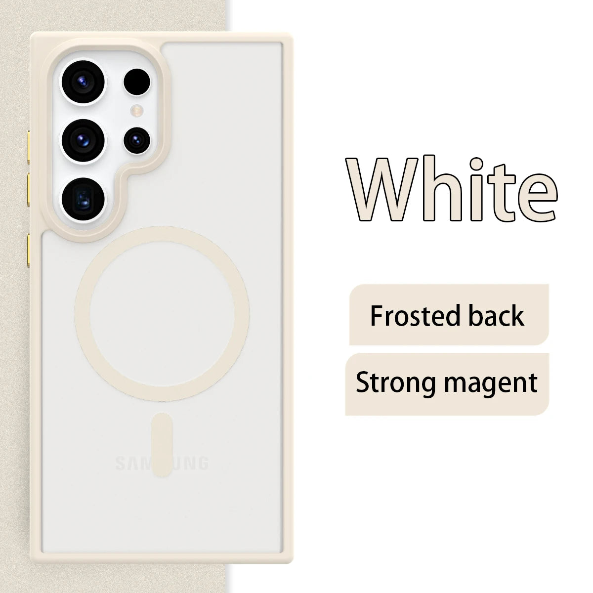 Luxury Skin Feel Translucent Magnetic Case for Galaxy S25 Ultra S21 S22 S23 S24 Plus Suport Magsafe Wireless Charging Case Funda