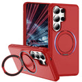 Luxury Non-Slip Armor Rotating Folding Magnetic Stand Phone Case For Samsung S26 Ultra s26 Plus Pure Matte Anti-Shock Back Cover