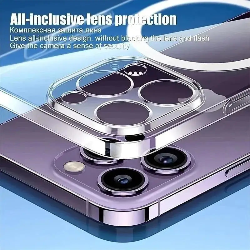 New Anti Drop For iPhone 16 15 14 13 12 11 Pro Max PC Material Non yellowing Magnetic Charging Anti slip UltrathinProtectiveCase