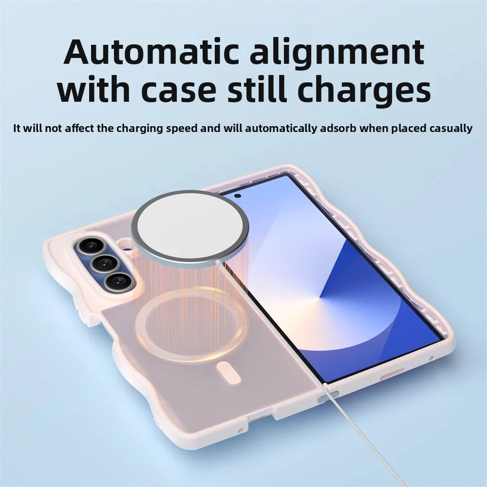 Matte Translucent Shockproof Phone Case for Samsung Galaxy Z Fold 7 6 5 4 5G Fold7 Fold6 Fold5 for Magsafe Magnetic TPU Cover