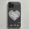 Vintage Lace Love Heart Angel Rabbit Phone Case For iPhone 17 Air 16 Pro Max 15 14 Plus 13 12 11 Shockproof Silicone Back Cover