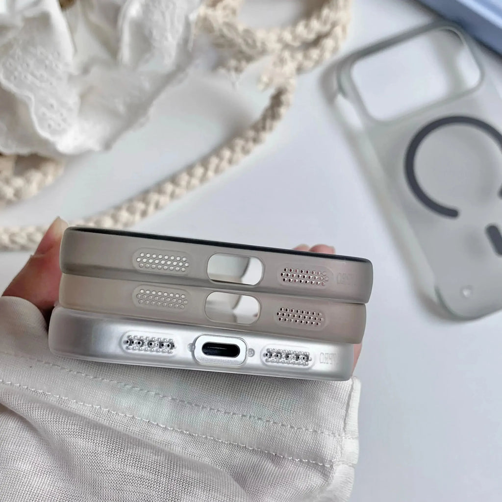 Frosted Hard Frameless Magnetic For Magsafe Case For iPhone 17 Air 16 15 14 Plus 13 12 11 17 Pro Max Translucent Thin Back Cover