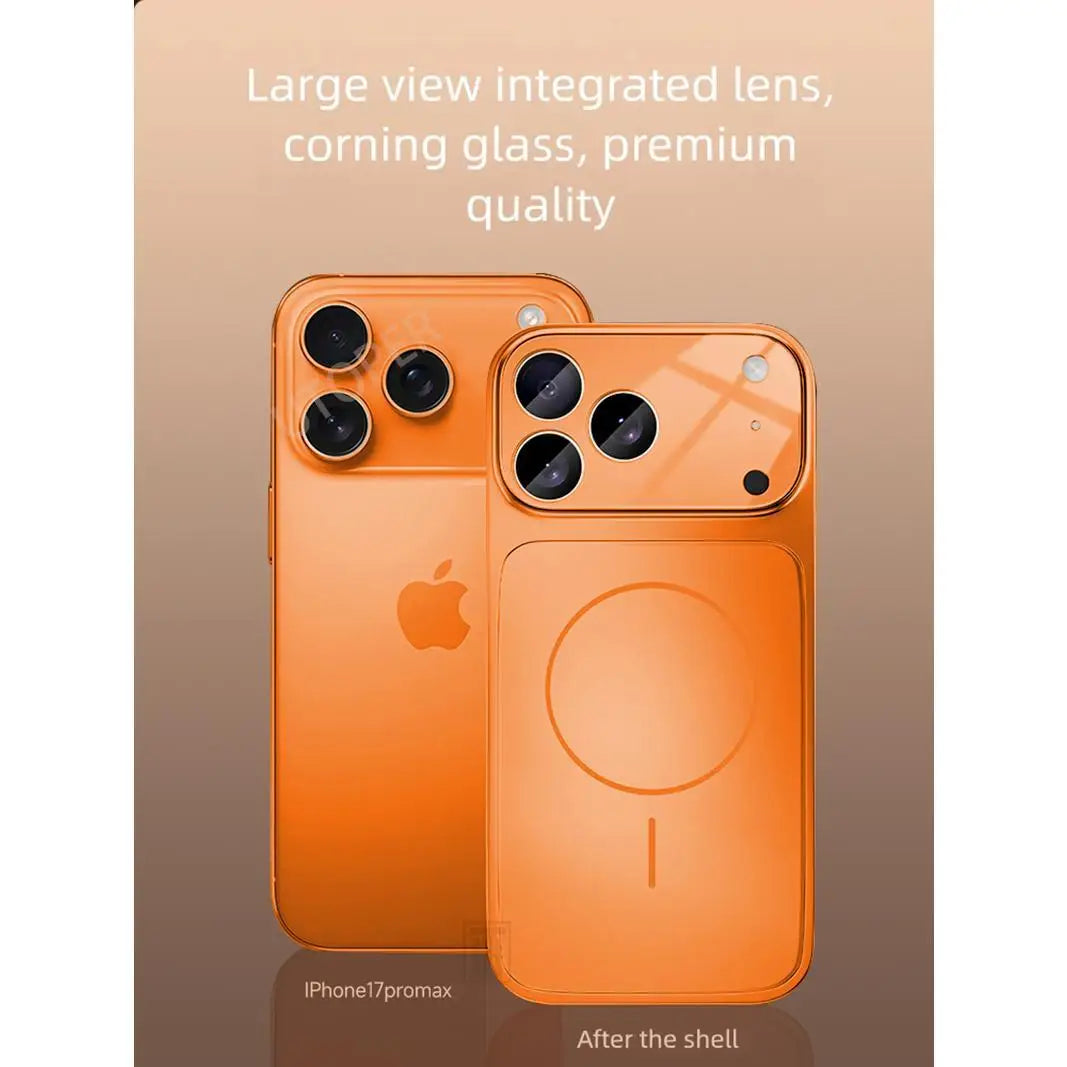 Original Glass Nano Matte Case For iPhone 17 Air 16 15 14 13 Pro Max 17Pro Magnetic For Magsafe Wireless Charging Armor Funda