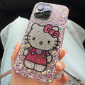Kawaii Hello Kitty Rhinestone Bling Crystal Phone Case Chain For Iphone 7 8 17 16 15 14 13 12 11Pro Max Plus Shockproof Cover