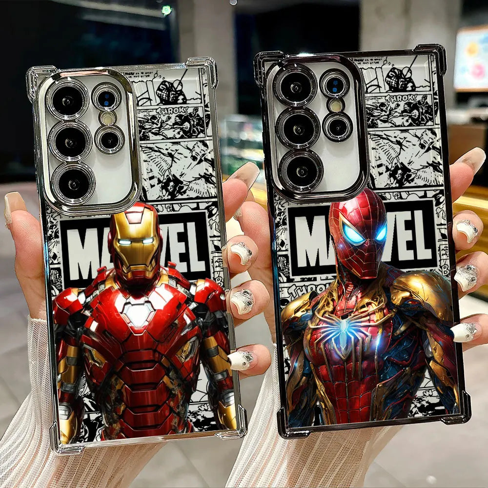 Marvel Spiderman Ironman Comic Case For Samsung Galaxy S26 S25 S26Ultra Edge S24 S23 S22 Plus S21 Ultra FE Soft Phone Back Cover