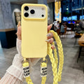 Crossbody Lanyard Strap Phone Case For iphone 17 Air 16 Plus 16E 15 14 13 Pro Max Candy Color Silicone Soft TPU Back Cover