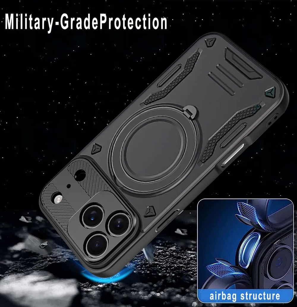 Case For iPhone 17 16 15 14 13 12 Pro Max Air 16e 16 15 14 Plus colorful Ring Bracket Magnetic Holder Cover Shockproof Armor