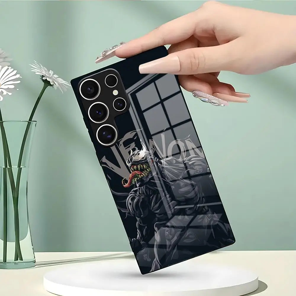 HOT Movie V-VenomS Phone Case For Samsung S26 S25 Edge Ultra 23 22 21 20 Ultra Plus S24 Fe Glass Cover