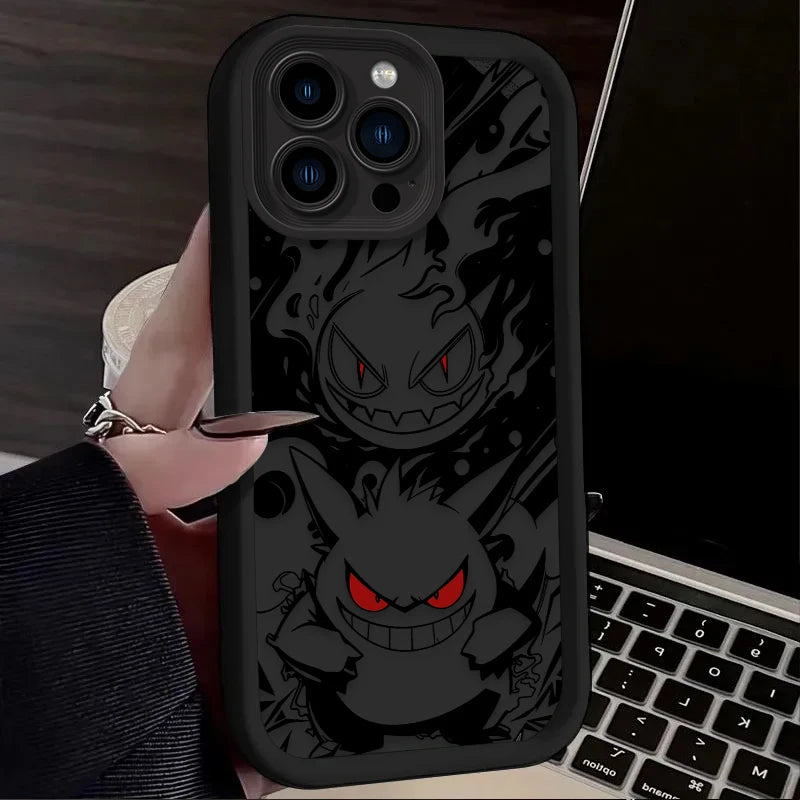 Luxury Gengar P-Pokemon Case for iPhone 17 Air 16 16E 15 14 13 12 11 Pro Max X XS Max XR SE 2020 SE4 7 8 Shockproof Soft Cover