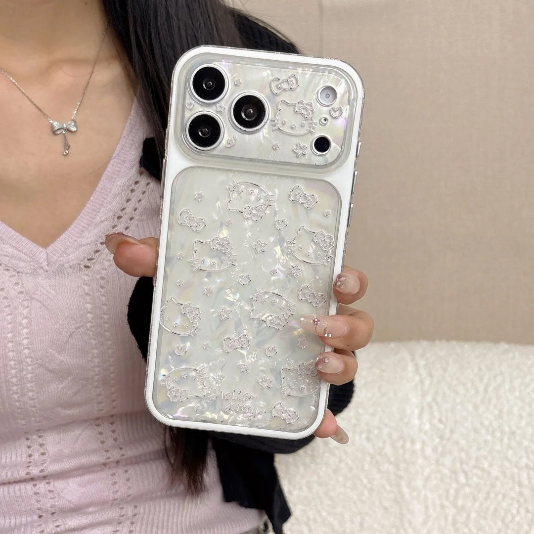 Cute Cartoon Lines Hello Kitty Shockproof Phone Case For iphone 17 16 15 Pro Max 17Pro Camera Lens Protective Cover Sanrio Funda
