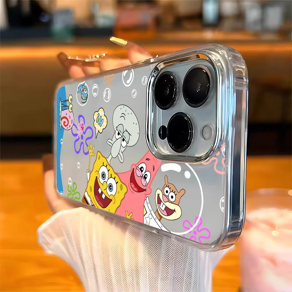 Fun S-SpongeBobs Pinch Butt Phone Case For iPhone 17 16e 16 15 14 13 12 11 mini Pro Max X XR XSMAX 8 7 Air Plus Clear Soft Cover