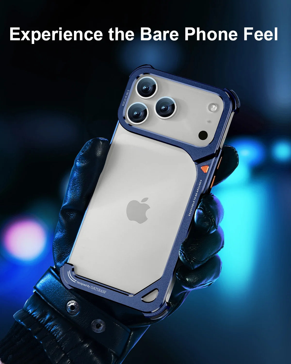 Oatsbasf Metal Frameless "9" Design Phone Case for iPhone 17 Pro Max /17 Pro Phone Cover with 90° Adjustable Hidden Camera Stand