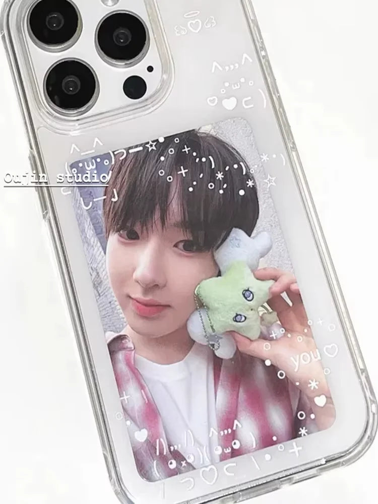 Korean Ins Transparent Line Pattern Cute Phone Case For iPhone 17 AIR 16 15 14 13 12 11 Pro MAX MINI XR XSMAX 7 8 Plus Y2K Cover