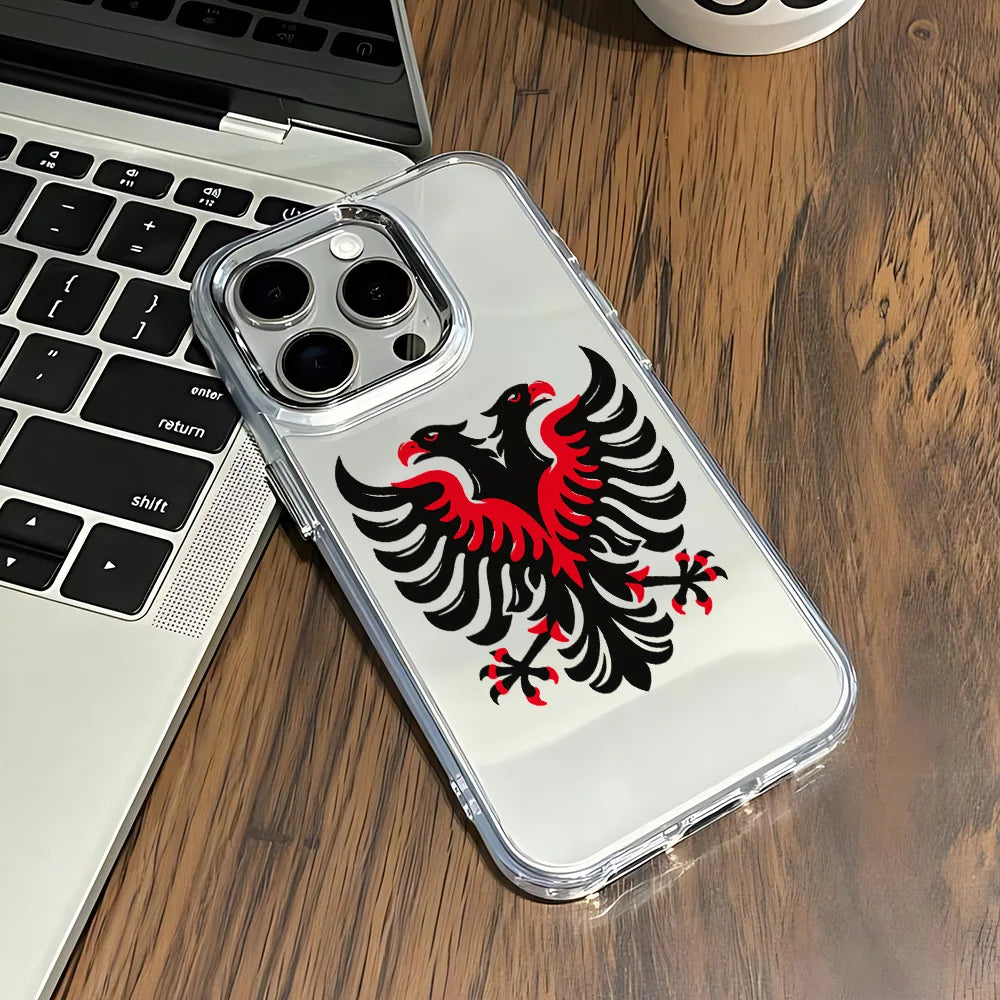 Albanian Eagle Phone Case For iPhone 17 16e 16 15 14 13 12 11 mini Pro Max X XR XSMAX 8 7 Air Plus Transparent Soft Cover