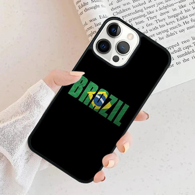 Brazil Brazilian Flag Art Phone Case Cover For iPhone 17 Air 15 16 11 13 14 Pro Max 12 Plus Max Fundas