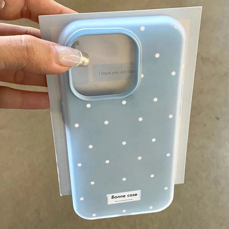 Cute White Polka Dots Design 2-in-1 Phone Case For Samsung Galaxy A56 A36 A16 A06 A54 S26 S25 FE S24 S23 S22 Ultra Plus Cover