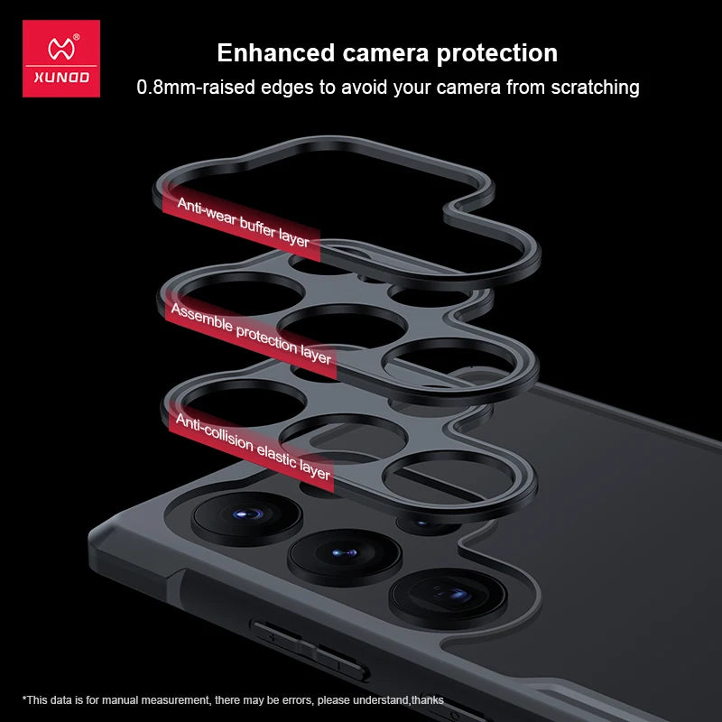 Xundd For Samsung Galaxy S24 S25 S26 Ultra Case For S25 S23 Plus S21 Ultra FE Airbag Shockproof Shell PC&TPU Back Clear Cover