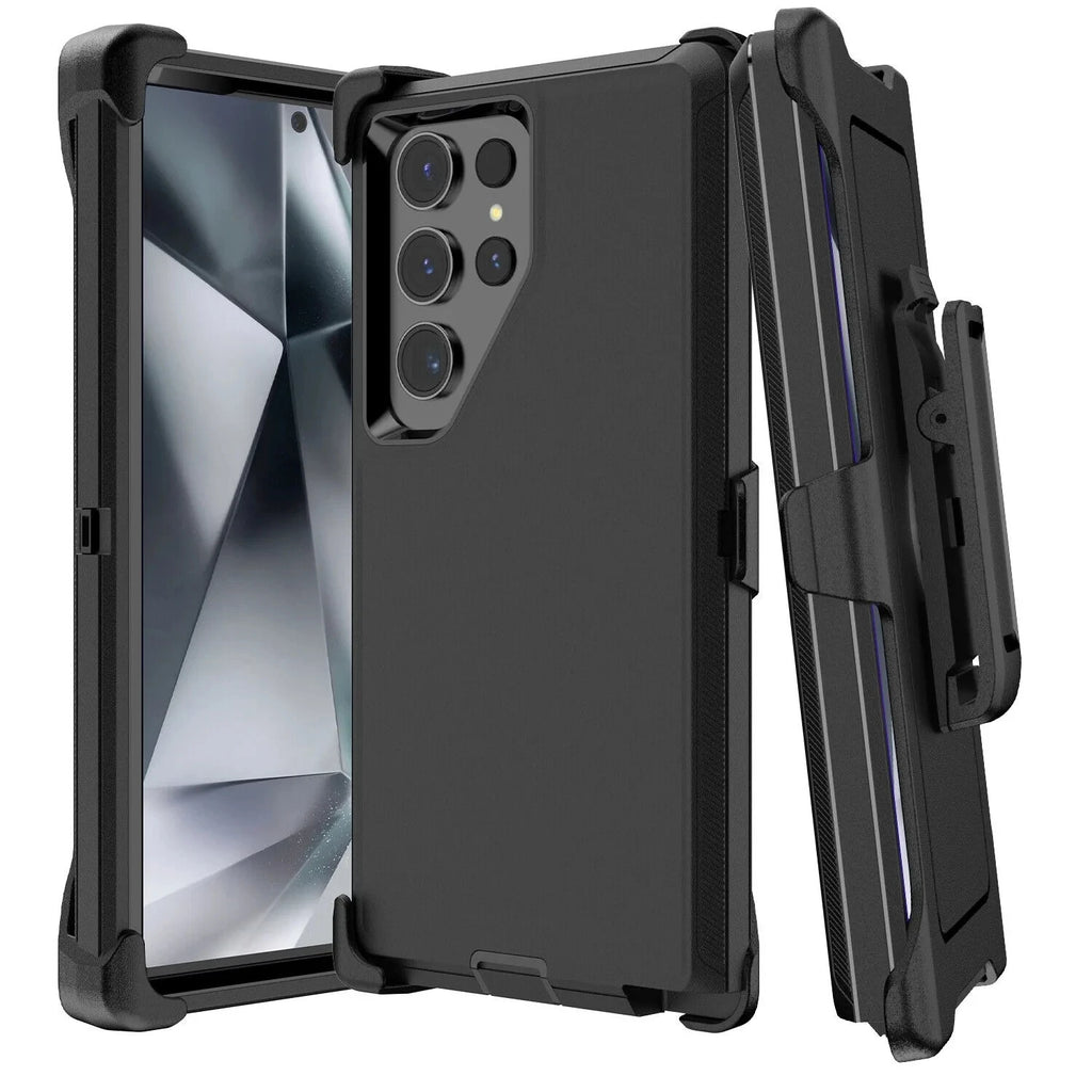 3 IN 1 For Samsung Galaxy S25 S26 ULTRA S25 S26 Plus S25 Heavy Duty Shockproof Armor +Belt CliP Phone Case