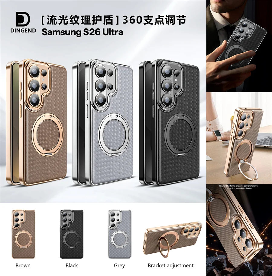 senior leather support Magnetic Loop Wireless Case For Samsung Galaxy S25 S24 S23 plus S26 Ultra Case S26 S25 Ultra Case