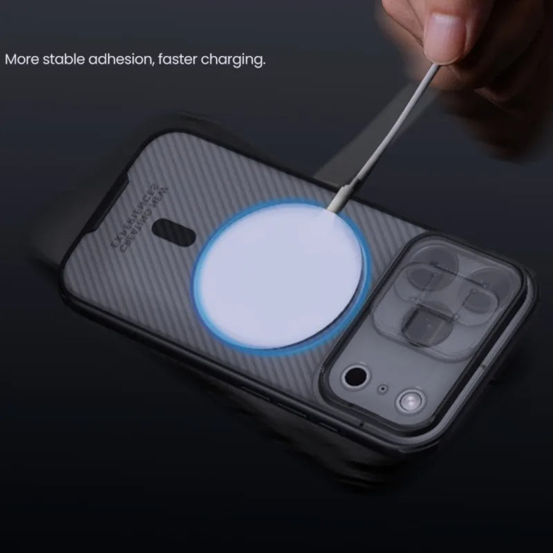 For iPhone 17 Pro Case NILLKIN Case Magnetic Camshield Case Lens Protection With Magnetic Suction Function Translucent
