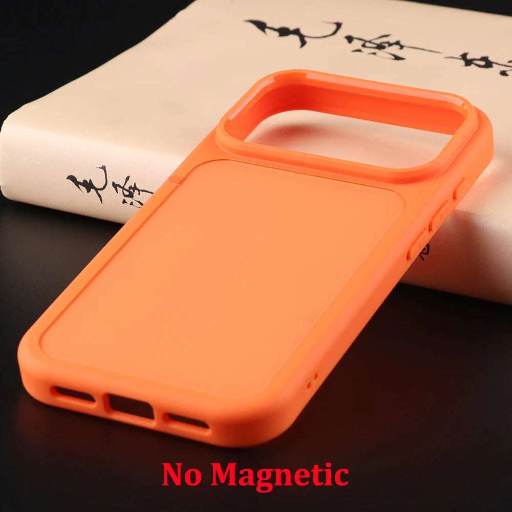 UGOjP For iPhone 17 Pro Case Men Solid Color Anti-drop Magnetic MagSafe Wireless Charging Phone Case Shockproof Protective Cover