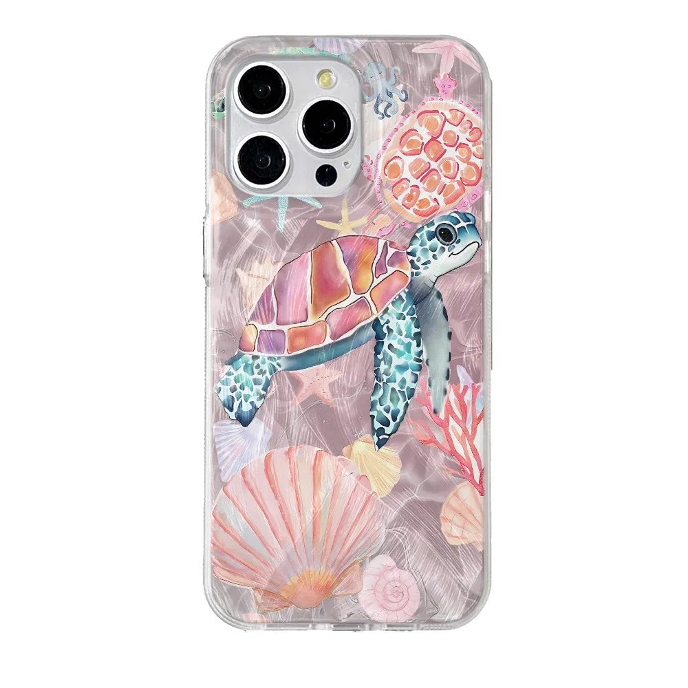 Colorful Painted Sea Turtle Phone Case for Samsung Galaxy A17 A56 A36 A26 A73 A72 A55 A54 A53 A52 A34 A33 A32 A23 A14 A13 4G 5G