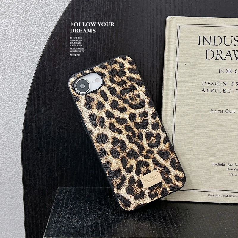Luxury Leopard Snake leather Anti-Fall Case protectio for iPhone 16 15 13 12 11 14 17 Pro Max Plus 17 Air XS XR shockproof Cover