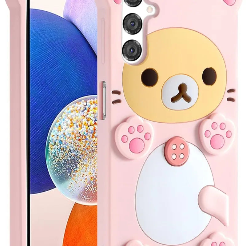 Rilakkuma Cat Bear For Samsung Galaxy A15 A14 A53 A54 S20 FE S22 S23 S24 Plus Silicone Soft Cover Case