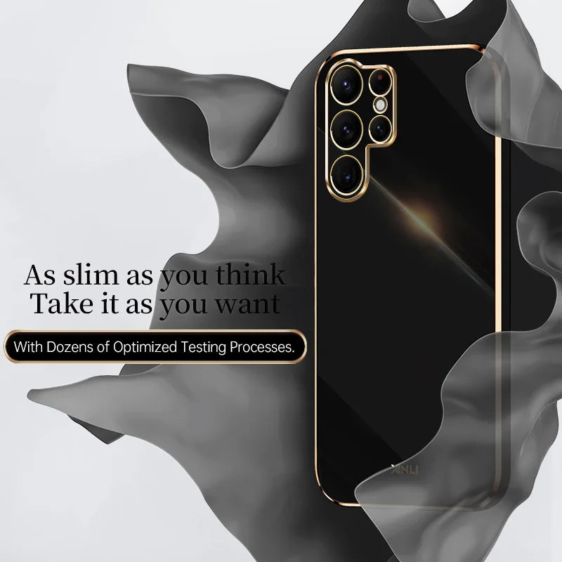 Square Plating Fashion Phone Case for Samsung Galaxy S26 S25 S24 S23 S22 S21 S20 Ultra S26Ultra 5G Soft Silicon Back Cover Shell