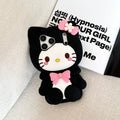 Lovely 3D Bow Hello Kitty Leg Stand Case for iPhone 17 16 15 14 13 12 Pro Max Plus Shockproof Soft Silicone Holder Phone Cover