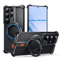 Eary for Samsung Galaxy S26 Ultra Phone Case Metal With 360°Rotating Magnetic Stand Frameless Cover Screen Protection Shockproof