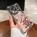 Flower Plating Transparent Phone Case For Samsung Galaxy S25 FE Edge S26 S24 S22 S23 S21 Plus Note 20 Ultra 5G Airbag TPU Cover
