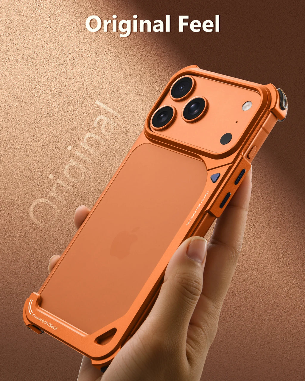 Oatsbasf Metal 9 Shape Phone Case for iPhone 17 Pro Max / 17 Pro Frame Phone Cover Slim Bumper Case Bare Phone Feel Shell
