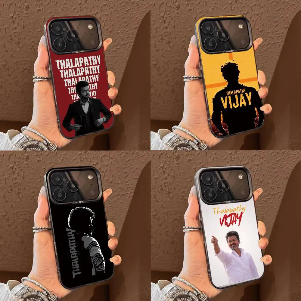 T-Thalapathy V-Vijay India Phone Case For iPhone 17,16,15,14,13,12,11 Plus,Pro Max,XS,Colorful Silver Phone case Funda Cover