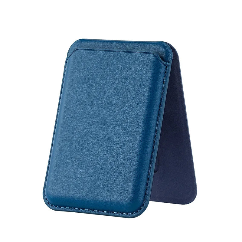 2 in 1 MagSafe Wallet Stand N52 Magnet PU Leather RFID Blocking Foldable Kickstand Hold 2 Cards Portable for IPhone 12-16 Series