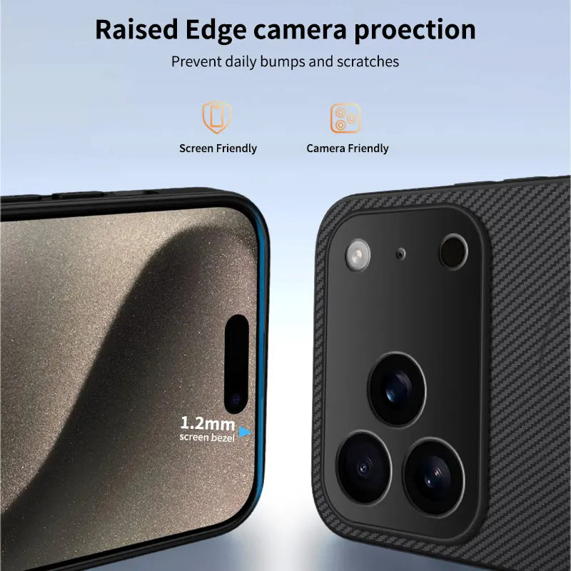 Magnetic Carbon Fiber Texture Phone Case For iPhone 17 Air 16 15 14 13 Pro Max 16E For Magsafe Protective PC Back Cover