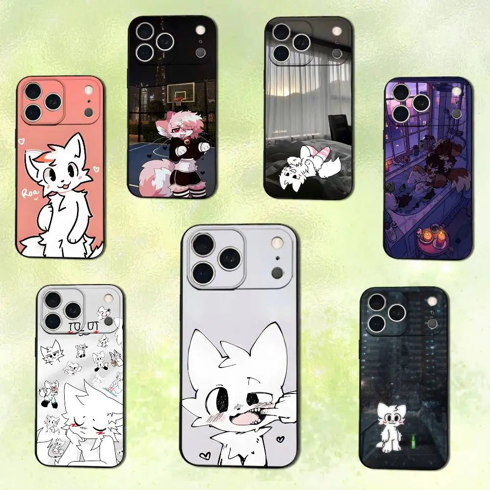 Cute Boykisser Furry Phone Case For iPhone 14,13,17,12,11,16,15,Plus,Pro Max,XS,X,XR,SE,Mini,Soft Silicone Black Cover