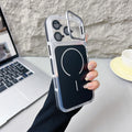 Luxury Matte Shockproof Magnetic Bumper Case For iPhone 17 Pro Max Air 16 15 14 Plus 13 12 For Magsafe Lens Protect Stand Cover