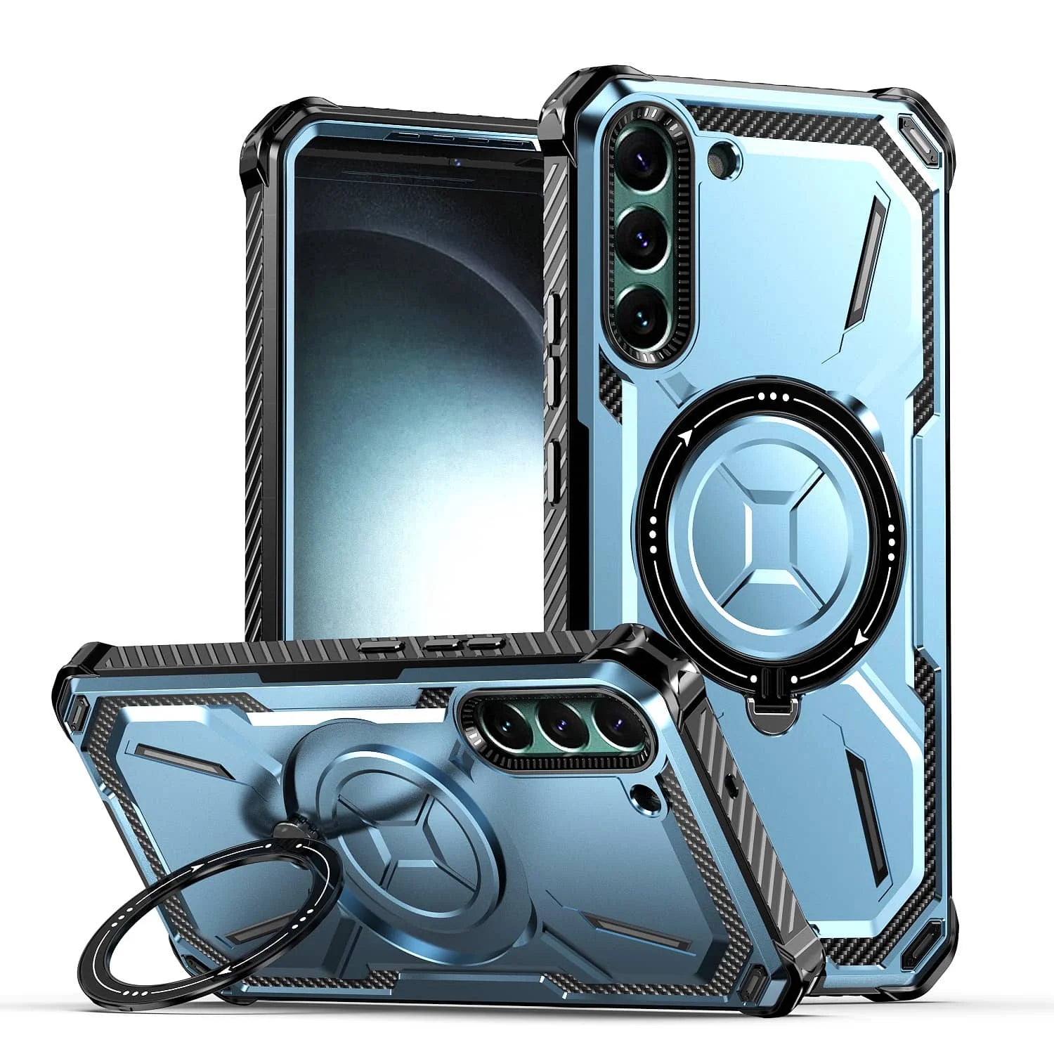 Stand Case for Samsung Galaxy S25 S24 S23 S22 S21 Ultra [Compatible with Magnetic][Invisible Magnet Kickstand] Anti-Drop Cover